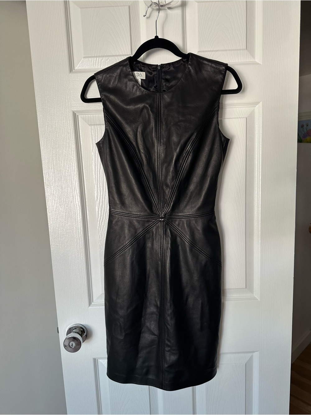 Escada Black Sleeveless Leather Midi Dress